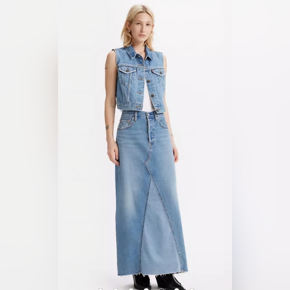 Levi's Light Blue Denim Maxi Skirt